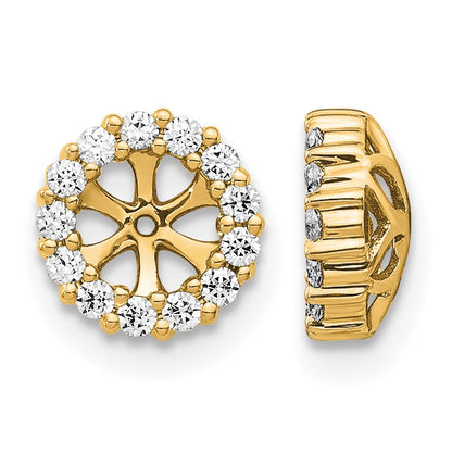 14k Diamond Circle Earring Jacket Mountings Only - NO Diamonds