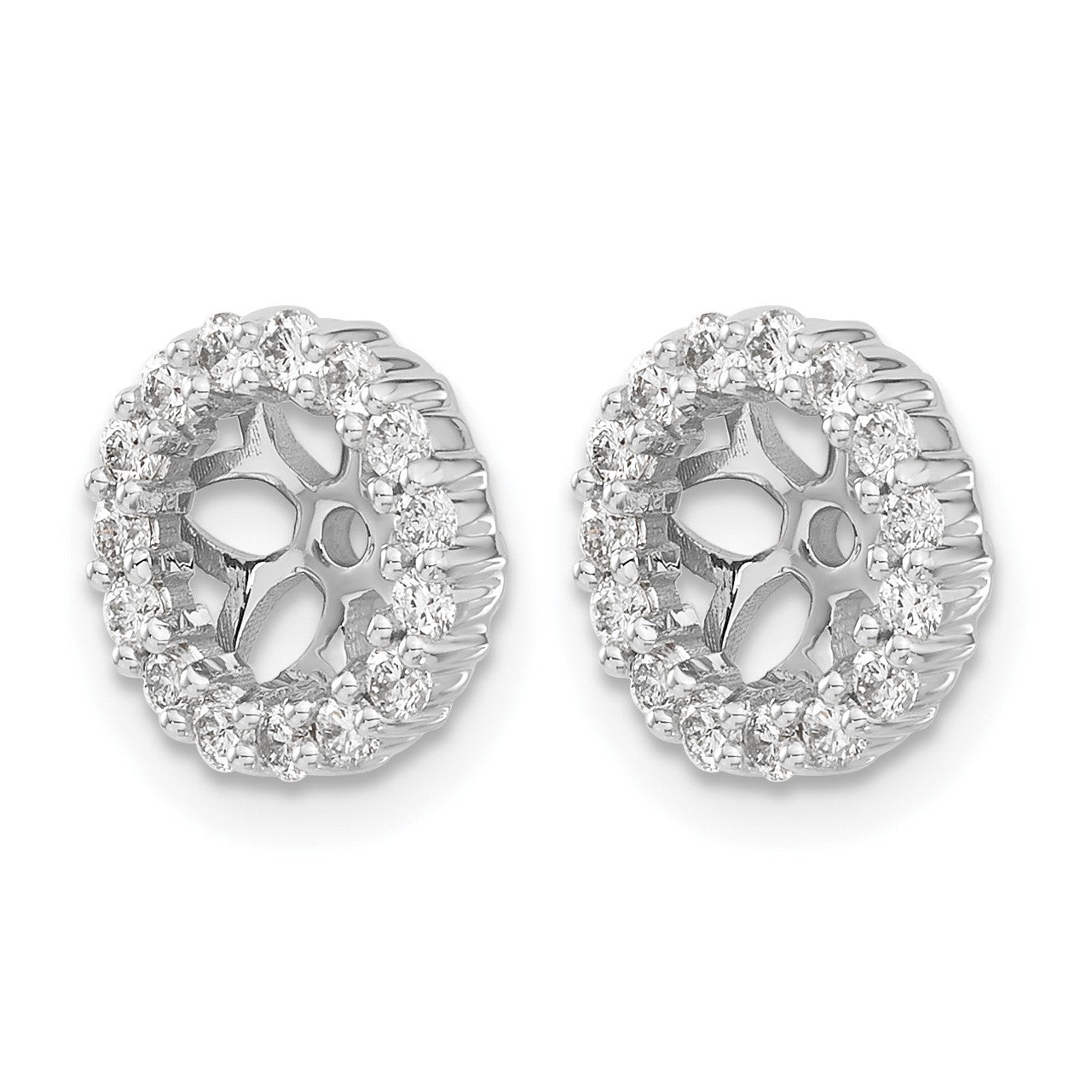 14k White Gold 1/2 carat Diamond Circle Earring Jackets
