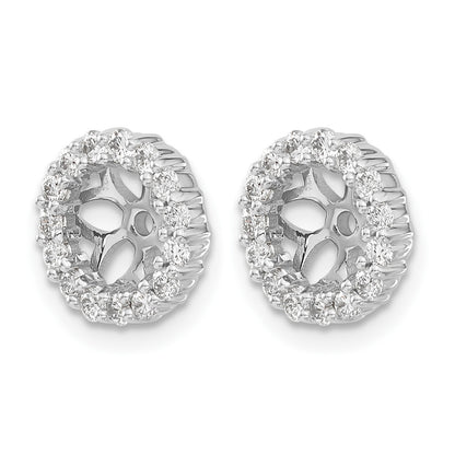 14k White Gold 1/2 carat Diamond Circle Earring Jackets