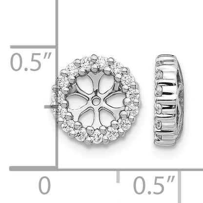 14k White Gold 1/2 carat Diamond Circle Earring Jackets