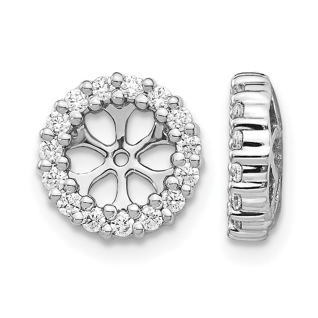 14k White Gold 1/2 carat Diamond Circle Earring Jackets