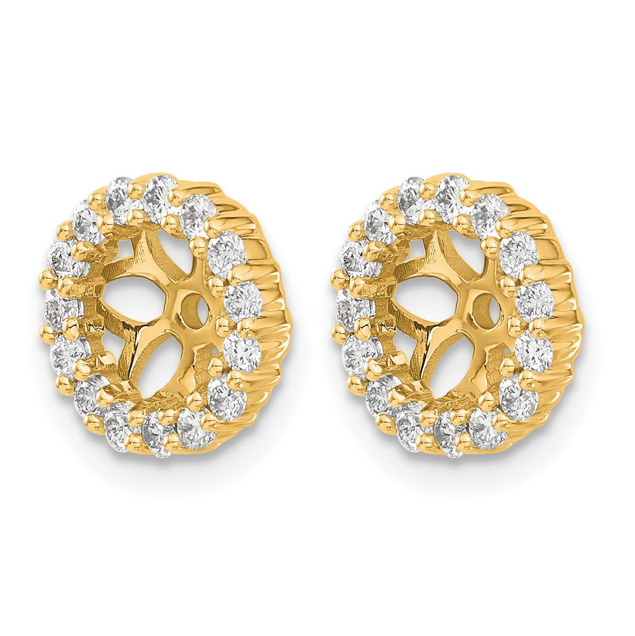 14k Diamond Circle Earring Jacket Mountings only - NO Diamonds