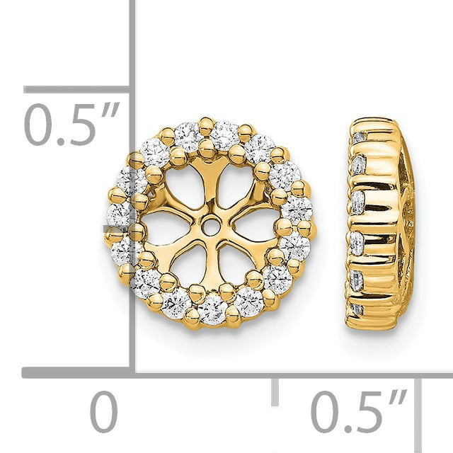 14k Diamond Circle Earring Jacket Mountings only - NO Diamonds