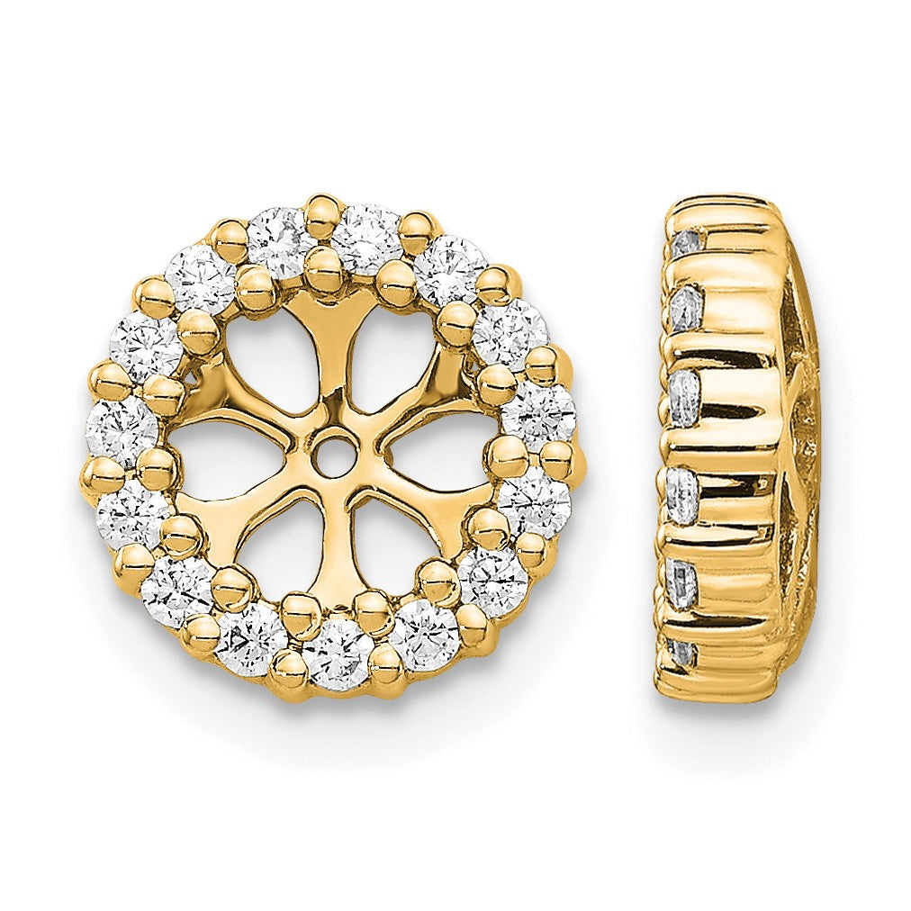 14k Diamond Circle Earring Jacket Mountings only - NO Diamonds