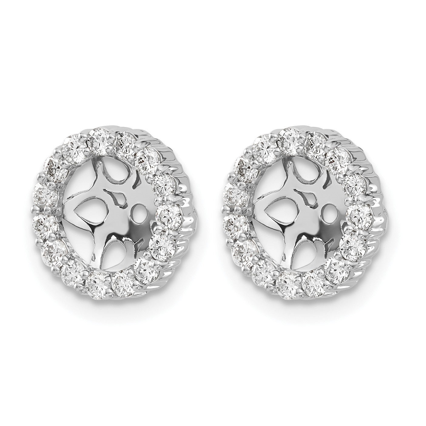 14k White Gold 1/2 carat Diamond Circle Earring Jackets