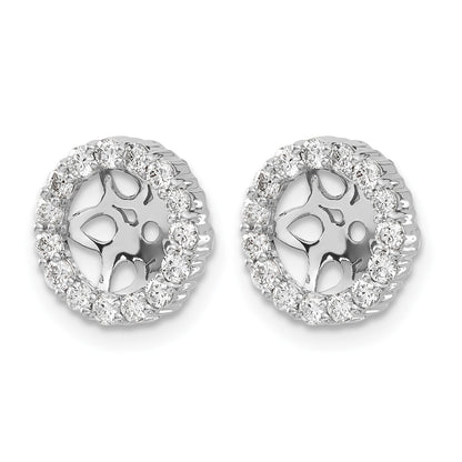 14k White Gold 1/2 carat Diamond Circle Earring Jackets