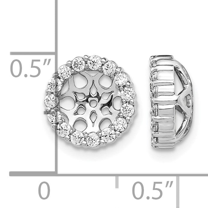 14k White Gold 1/2 carat Diamond Circle Earring Jackets