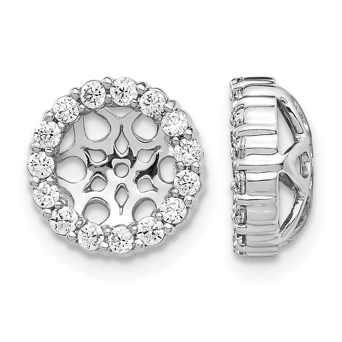 14k White Gold 1/2 carat Diamond Circle Earring Jackets