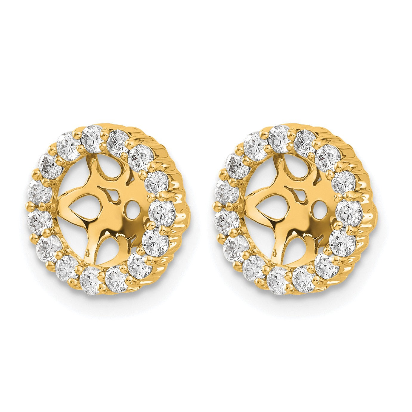 14k 1/2 carat Diamond Circle Earring Jackets