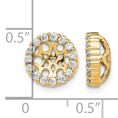 14k 1/2 carat Diamond Circle Earring Jackets