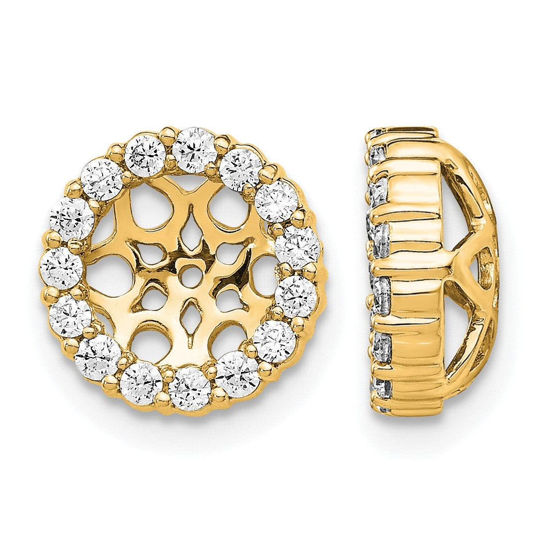 14k 1/2 carat Diamond Circle Earring Jackets