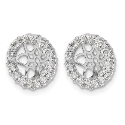 14k White Gold 3/4 carat Diamond Circle Earring Jackets