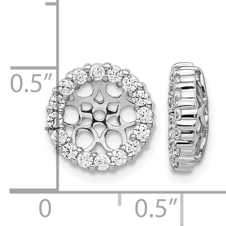 14k White Gold 3/4 carat Diamond Circle Earring Jackets
