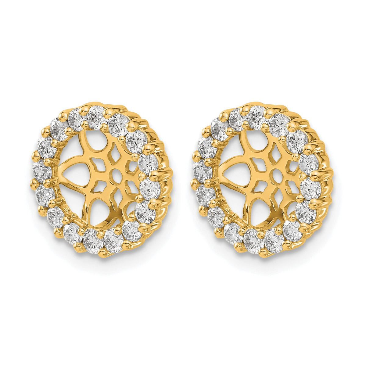 14k 3/4 carat Diamond Circle Earring Jackets