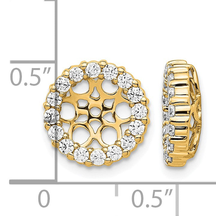 14k 3/4 carat Diamond Circle Earring Jackets