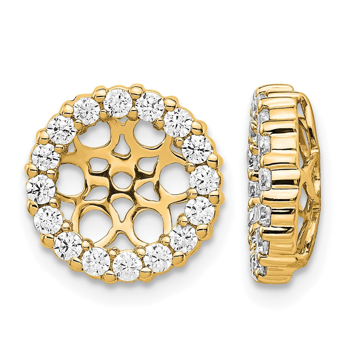 14k 3/4 carat Diamond Circle Earring Jackets