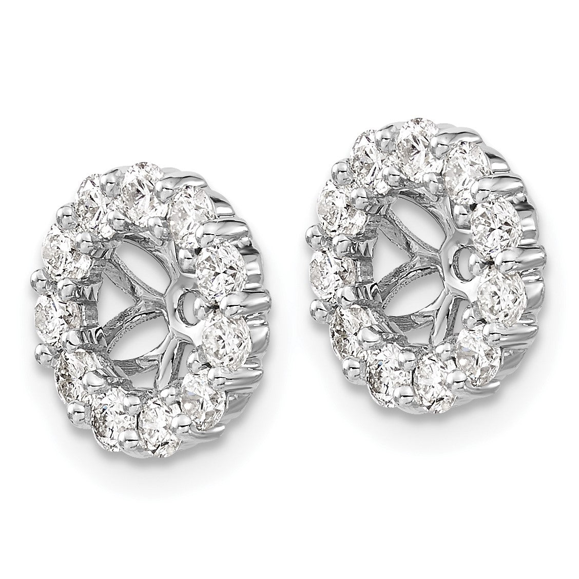 14k White Gold 1 carat Diamond Circle Earring Jackets