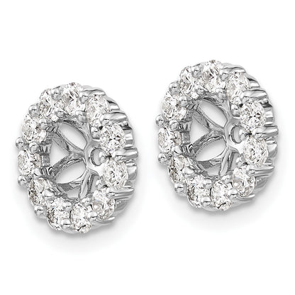 14k White Gold 1 carat Diamond Circle Earring Jackets