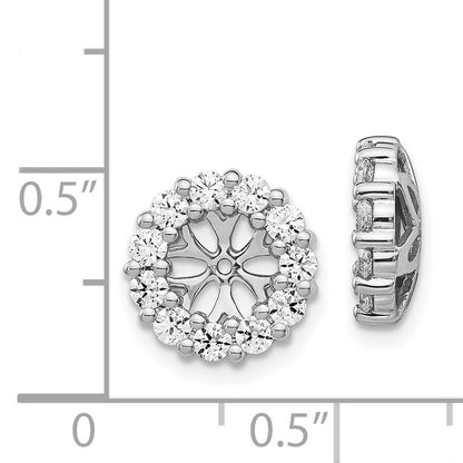 14k White Gold 1 carat Diamond Circle Earring Jackets