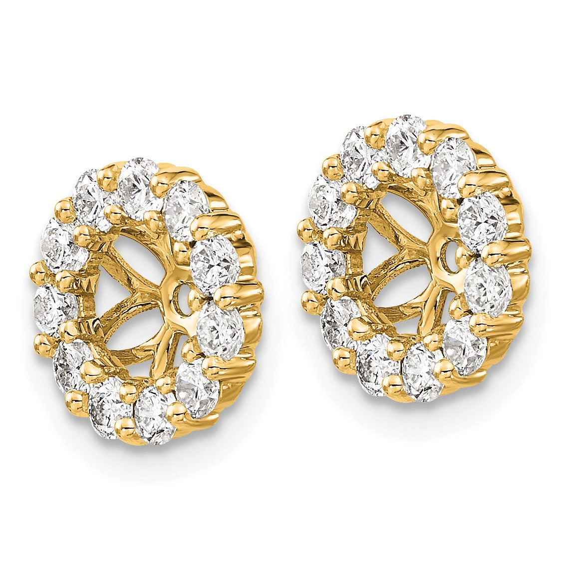 14k 1 carat Diamond Circle Earring Jackets