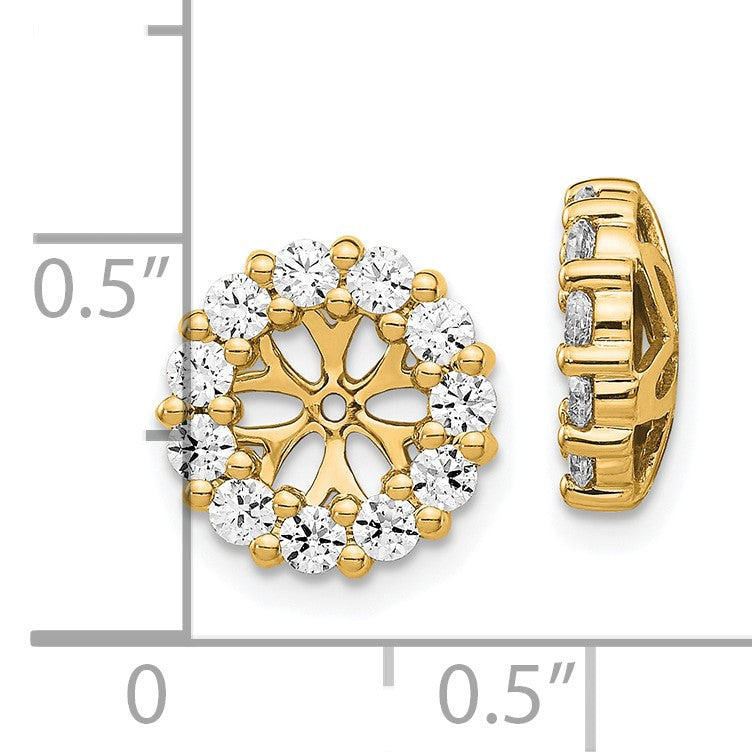 14k 1 carat Diamond Circle Earring Jackets
