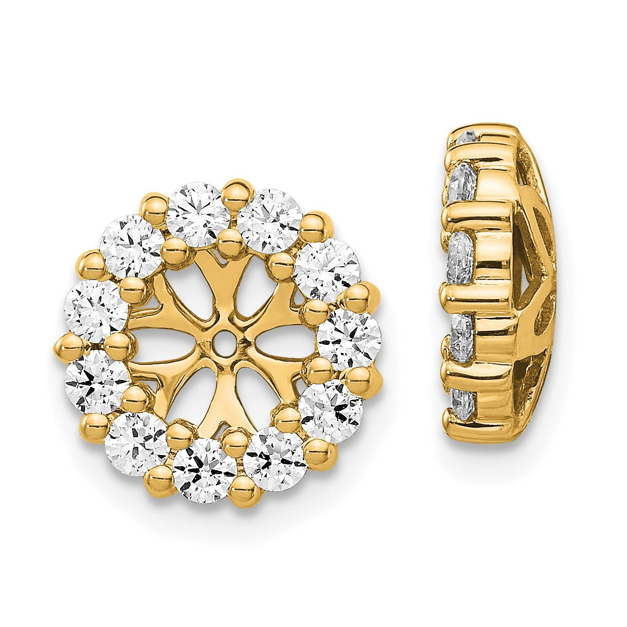 14k 1 carat Diamond Circle Earring Jackets