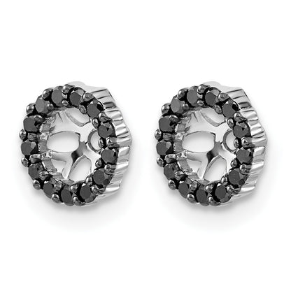 14k White Gold 1/4 carat Black Diamond Circle Earring Jackets
