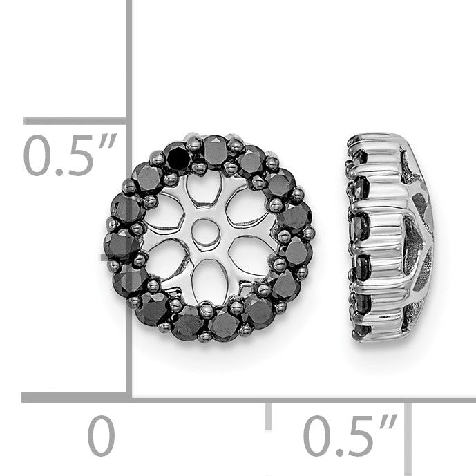 14k White Gold 1/2 carat Black Diamond Circle Earring Jackets