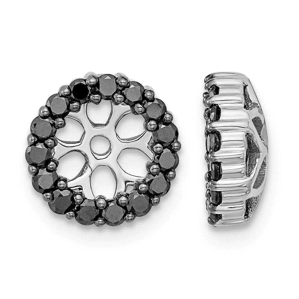 14k White Gold 1/2 carat Black Diamond Circle Earring Jackets