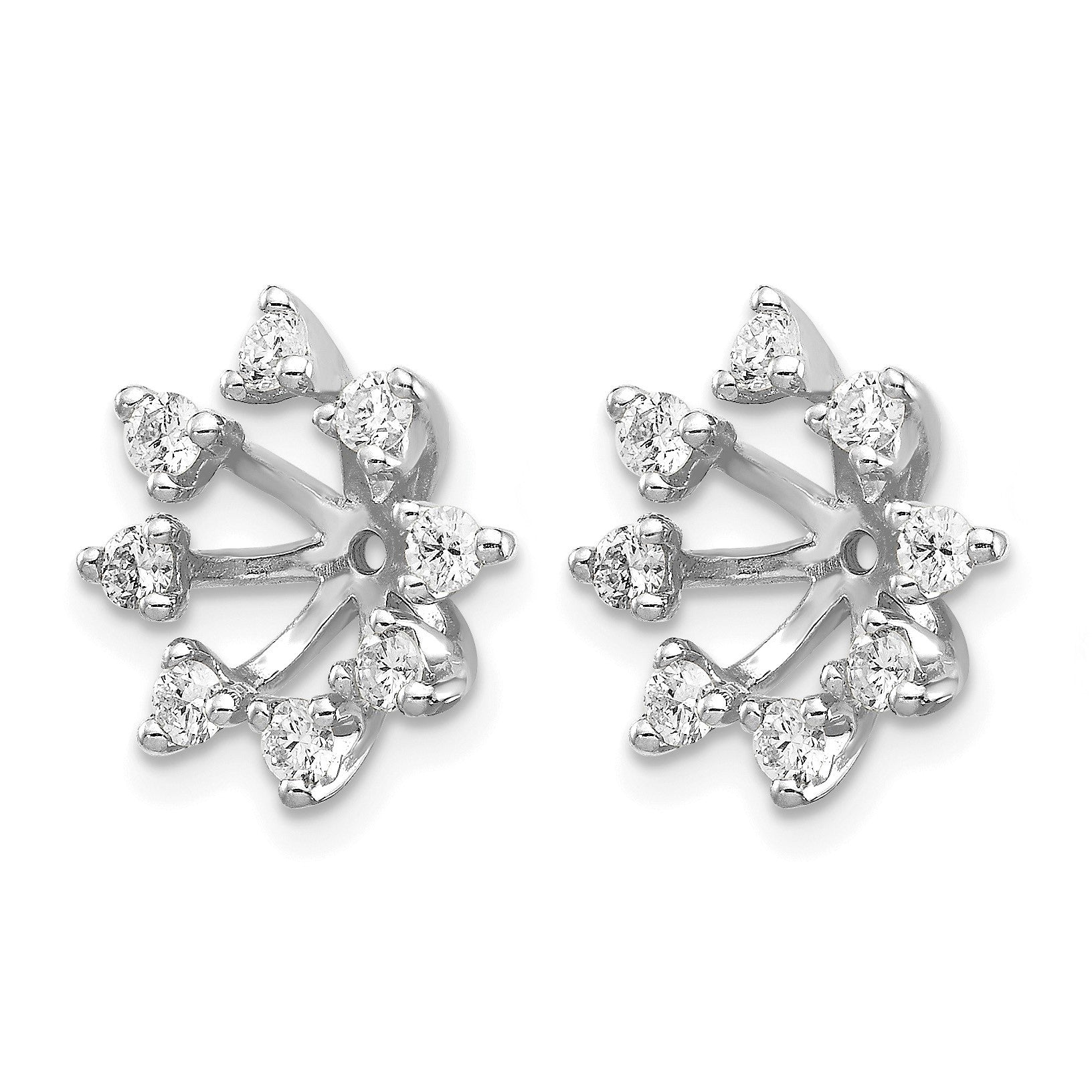 14k White Gold 1/2 carat AA Diamond Fancy Earring Jackets