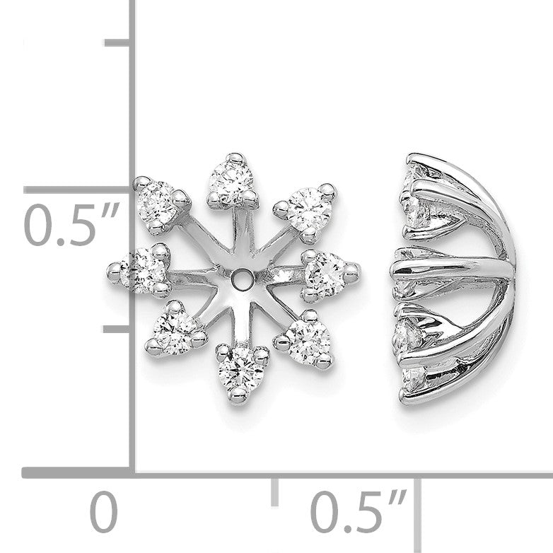 14k White Gold Fancy Diamond Earring Jacket Mountings