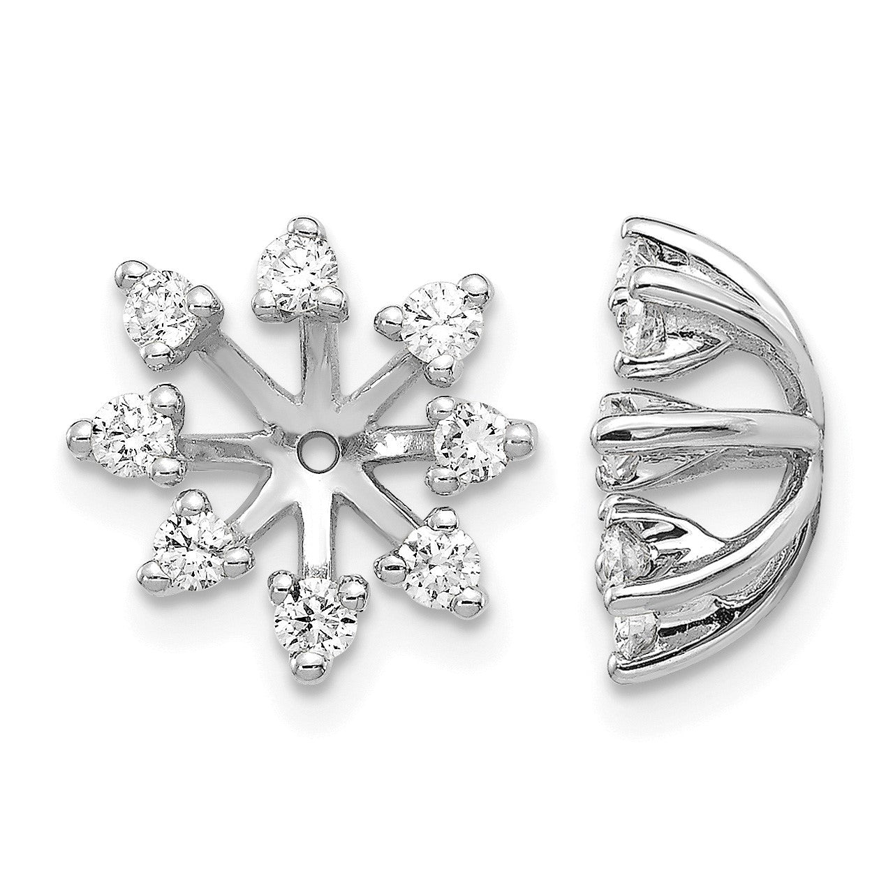 14k White Gold 1/2 carat AA Diamond Fancy Earring Jackets