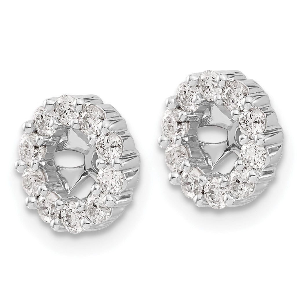 14k White Gold 5/8 carat Diamond Circle Earring Jackets