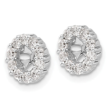 14k White Gold 5/8 carat Diamond Circle Earring Jackets