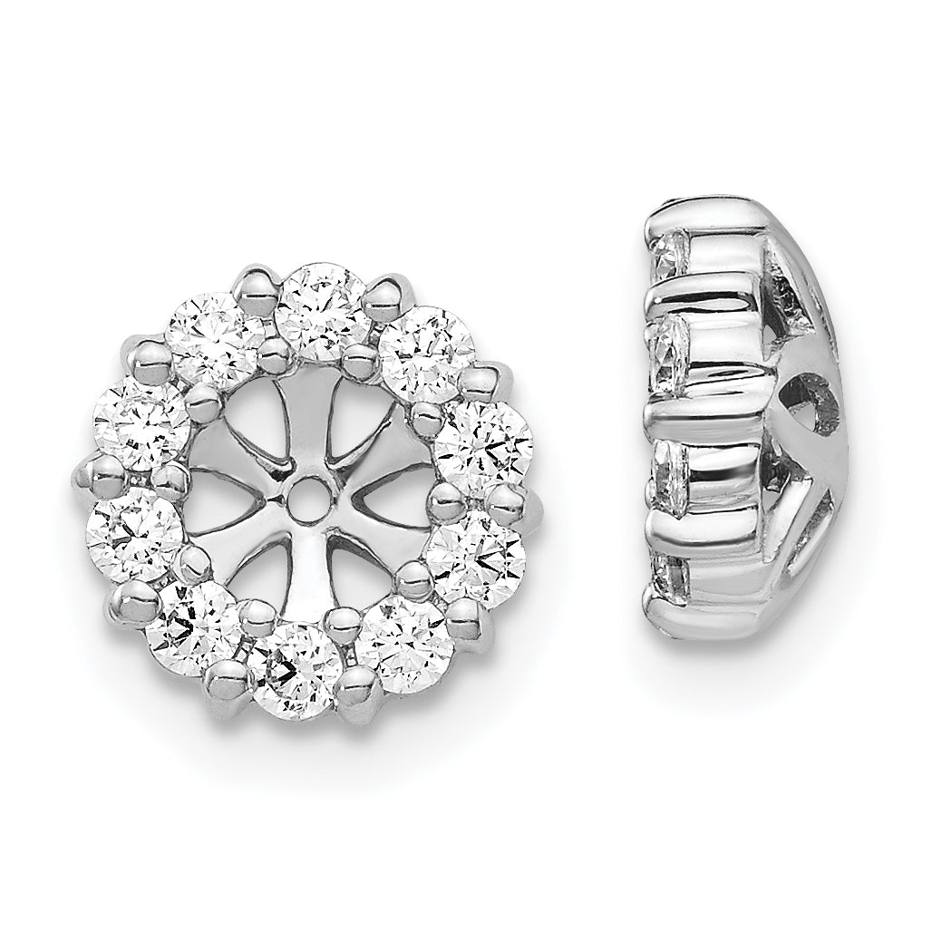 14k White Gold 5/8 carat Diamond Circle Earring Jackets