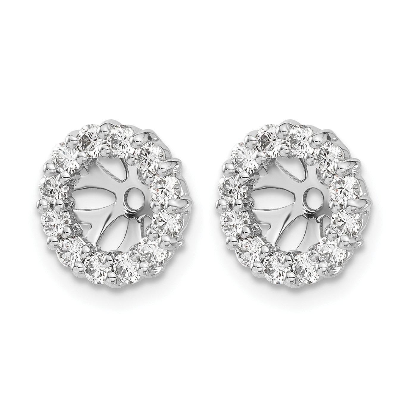14k White Gold 3/4 carat Diamond Circle Earring Jackets