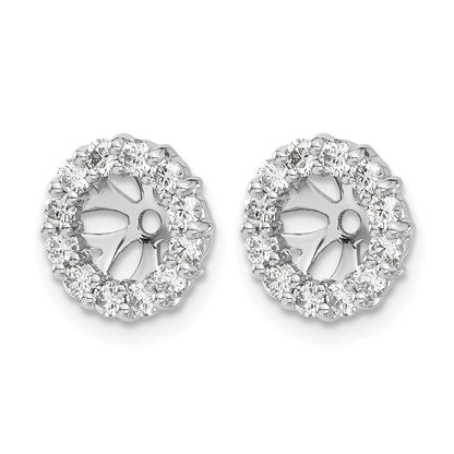 14k White Gold 3/4 carat Diamond Circle Earring Jackets