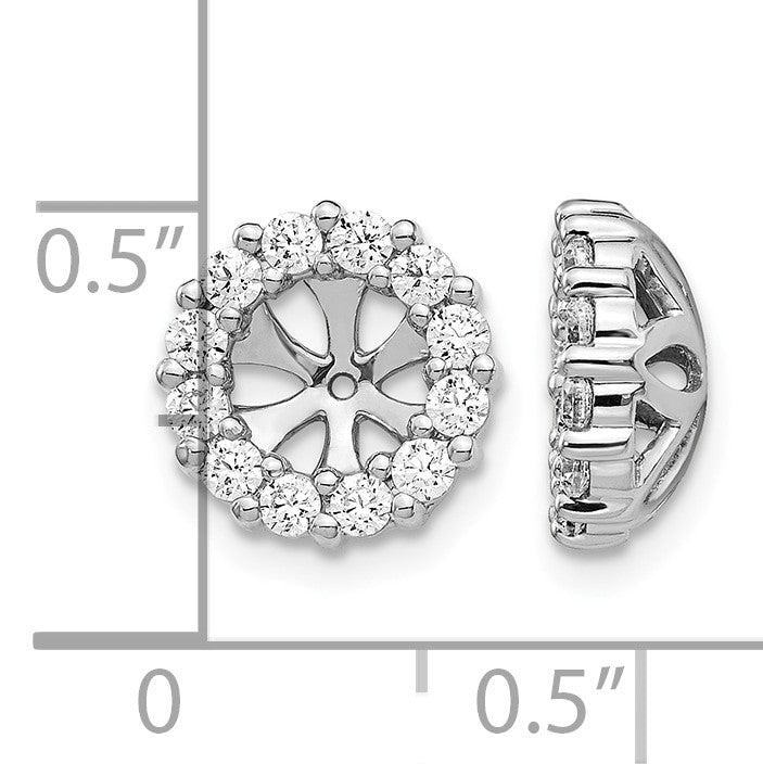 14k White Gold 3/4 carat Diamond Circle Earring Jackets