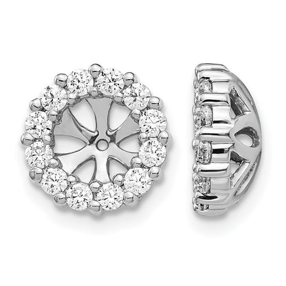 14k White Gold 3/4 carat Diamond Circle Earring Jackets