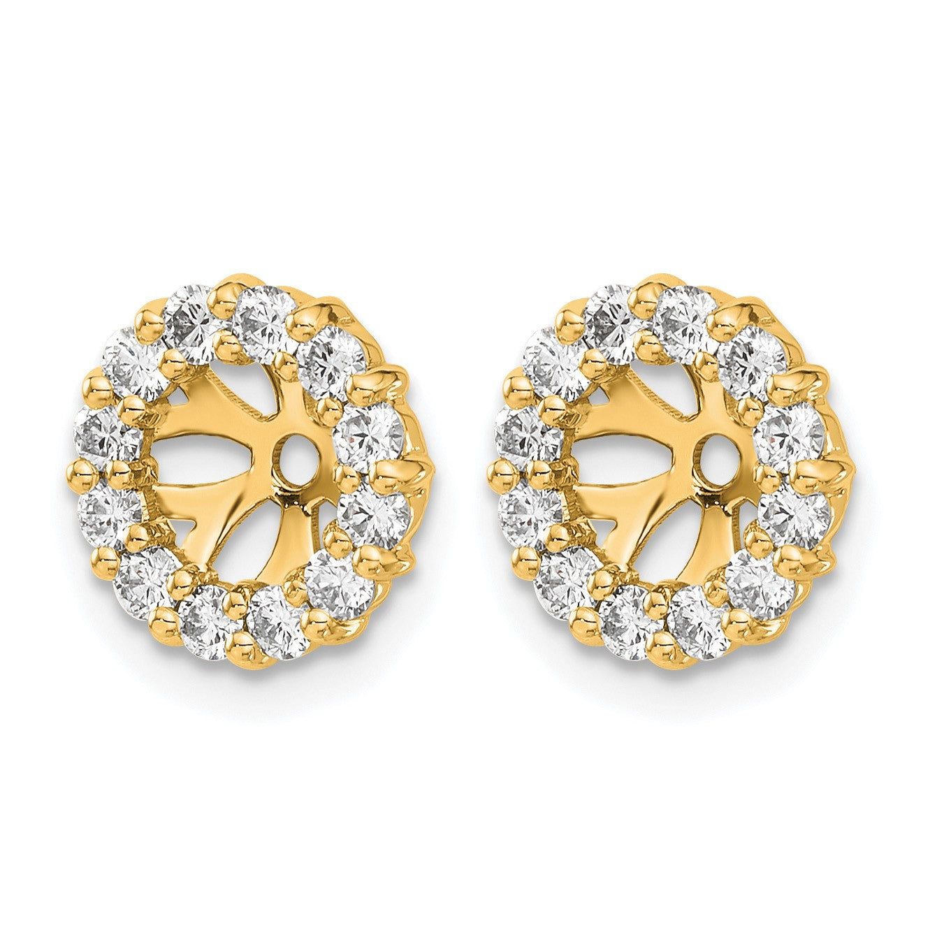 14k 3/4 carat Diamond Circle Earring Jackets