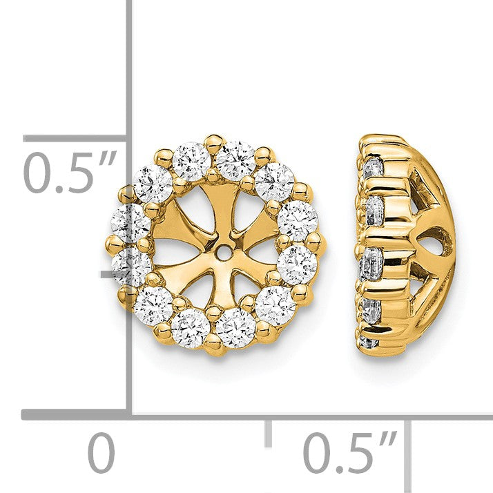 14k 3/4 carat Diamond Circle Earring Jackets
