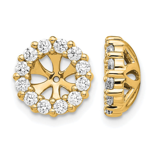 14k 3/4 carat Diamond Circle Earring Jackets