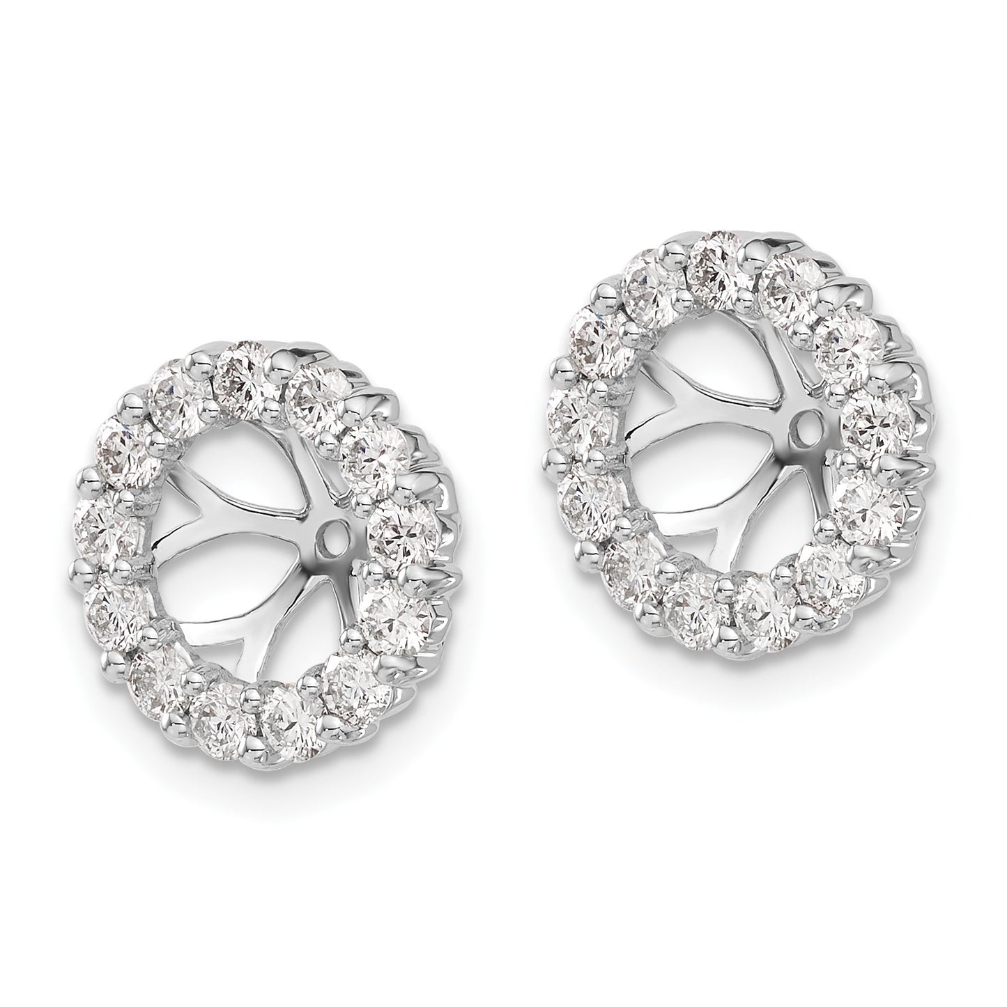 14k White Gold 1 carat Diamond Circle Earring Jackets