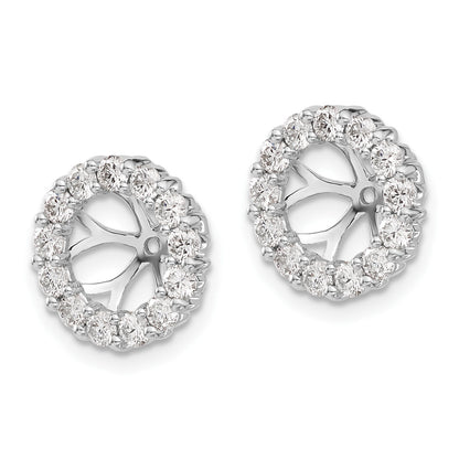 14k White Gold 1 carat Diamond Circle Earring Jackets