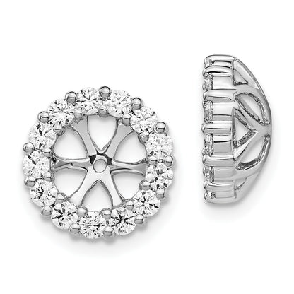 14k White Gold 1 carat Diamond Circle Earring Jackets