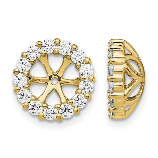 14K 1 carat Diamond Circle Earring Jackets