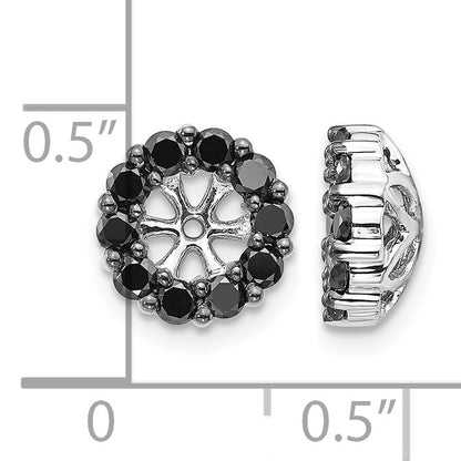 14k White Gold 5/8 carat Black Diamond Circle Earring Jackets