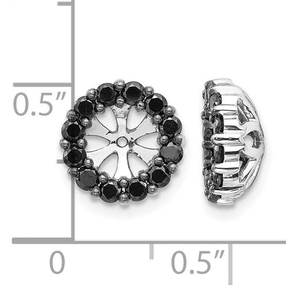14k White Gold 3/4 carat Black Diamond Circle Earring Jackets