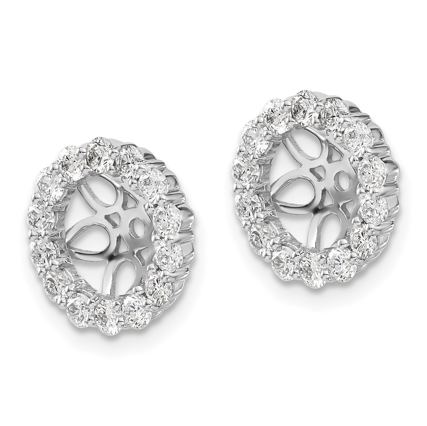 14k White Gold 1 carat Diamond Circle Earring Jackets
