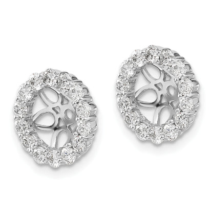 14k White Gold 1 carat Diamond Circle Earring Jackets